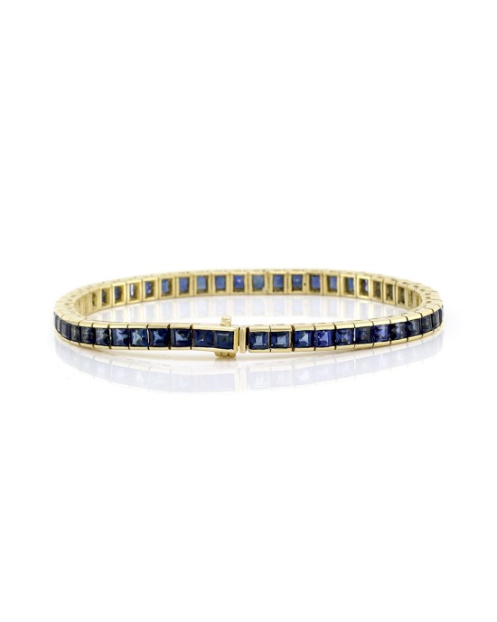 Blue Sapphire Inline Bracelet in Gold